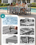 SERWALL Patio Dining Sets for 10 Person, HDPE Dining Set - Image 8