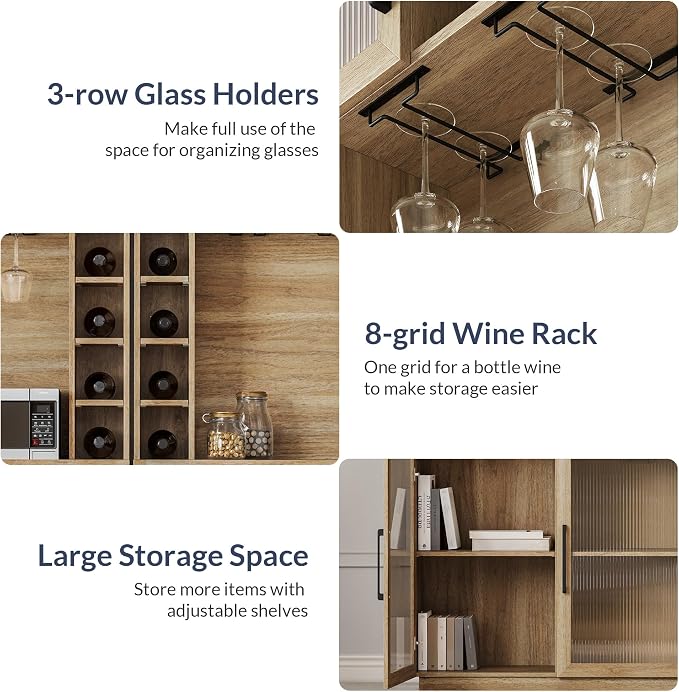 BELLEZE Coffee Wine Bar Cabinet - Image 7