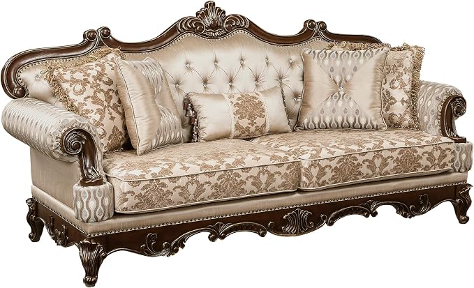 Lexicon Traditional Sofa Couch for Living Room, Rolled Arm Sofa - Image 5