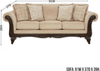 Hernen Carved Wood Frame Sofa - Image 2