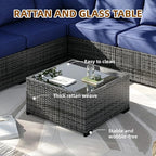 MOCHITO 7 Pieces Outdoor Patio Furniture Sets, All-Weather Sectional Sofa Grey - Image 2