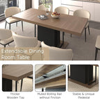 Henf 63"-79" Dining Table Set for 4, 5 Pieces Extendable Dining Table and 4 - Image 3