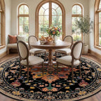RELEANY Area Rugs Round 10ft Washable Non-Slip, Floral Vintage Distress Print - Image 3