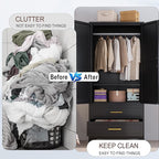 erosoei Metal Armoire Wardrobe Closet, 71 "Metal Clothing Storage Cabinet - Image 7