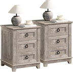 Joaxswe Farmhouse Night Stand Set of 2, Dresser by Joaxswe