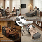 Iroomy 5-Level Adjustable Convertible Sleeper Chair, 3-in-1 Pull Out Sofa Bed - Image 6