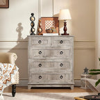 Joaxswe Farmhouse 5 Drawer Dresser - Image 3