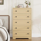 Garvee 5 Drawer Dresser for Bedroom, Wooden Mid Century Modern Chest of Drawers by Garvee