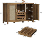 Rattan Wine Bar Cabinet, Boho Rattan Home Bar - Image 2