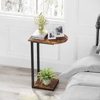 Hosfais Side Table Small End Table, C-Shaped Wood Sofa Table - Image 4