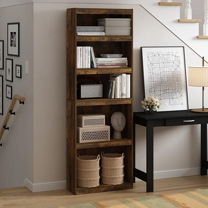 Furinno Jaya Book Shelf, 5-Tier Bookshelf, - Image 2