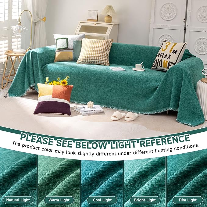 VClife Couch Cover for Dog, XXL Couch Cover for Sectionals, Boho Chic Teal Sofa - Image 5