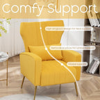Modern Accent Chairs Set of 2, Comfy Wingback Armchair - Image 3