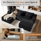 108" Oversized Cloud Sectional Couch, Comfort U Shaped Boneless Couch - Image 5