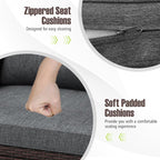 Tangkula 3 Pieces Patio Furniture Set, PE Rattan Wicker 3 Pcs Outdoor Sofa Set - Image 7