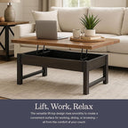 Alaterre Furniture Pomona Living Room 42 Inch Lift Top Solid Wood Coffee Table - Image 4