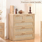 LEYAOYAO Rattan Dresser for Bedroom Set of 2, 33.5" Tall Chest of Drawers - Image 7
