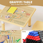 Brelley Kids Table and 2 Chairs Set, Height Adjustable Toddler Desk and Chair - Image 5