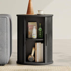 LINSY HOME Round Fluted End Table, Tall Side Table by LINSYHOME