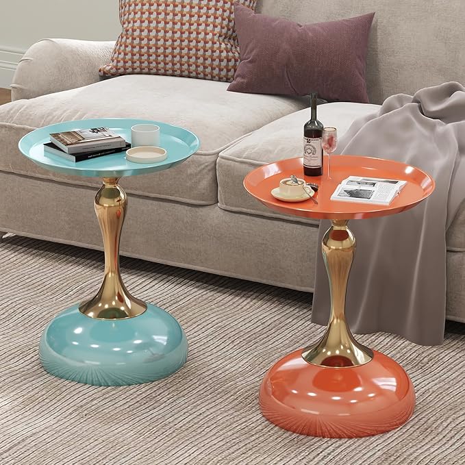 1-Pack Light Green Sleek Hourglass Side Table - Image 7
