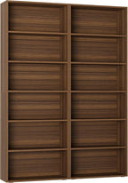 IRONCK Bookshelves and Bookcases Set of 2 Floor Standing 6 Tiers Display - Image 3