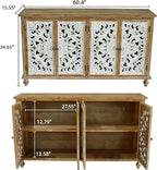 LKTART 60" Vintage Sideboard Buffet Cabinet, French Country Sideboard, - Image 2