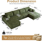 136" Sectional Couches for Living Room Cloud Couch Sofa - Image 2
