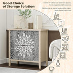 31" Modern Accent Cabinet with Storage, Storage Cabinet with 2 Carved Pattern - Image 3