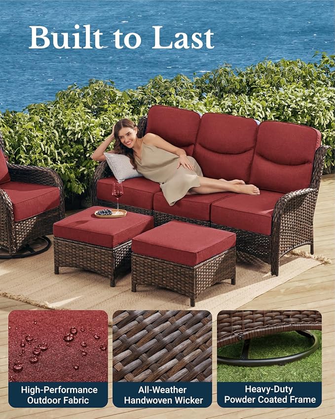 HILLGA Luxury High Back Patio Furniture Set - Image 6