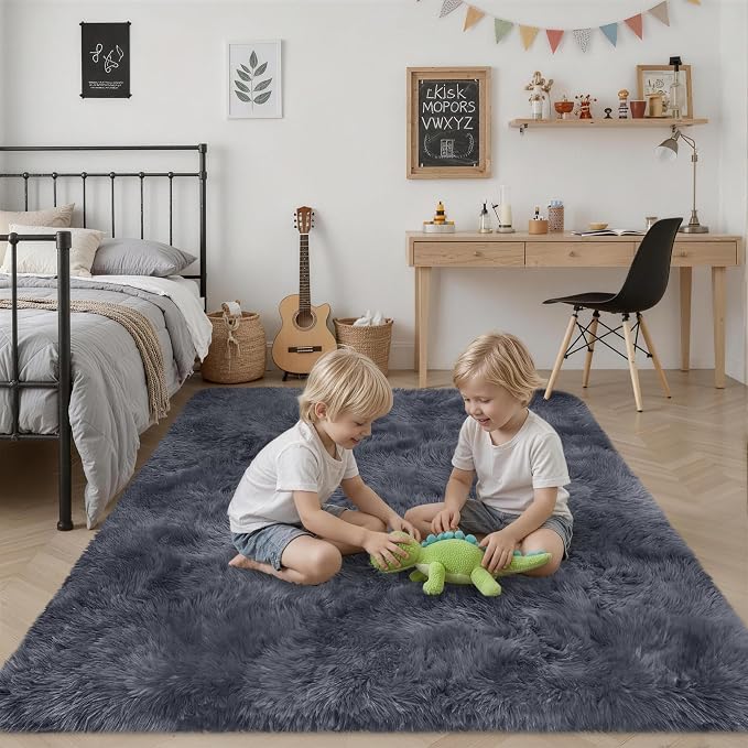 Fluffy 4x6 Area Rugs for Living Room Bedroom: Ultra Soft Shag Rug Non-Slip - Image 7
