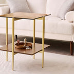 LumFurn Glass End Table, Mid-Century Modern Design Sofa Table, L41 x W21 x H17 - Image 7