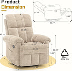 Korser Recliner Chair, Small Rocker Recliner Chair - Image 2