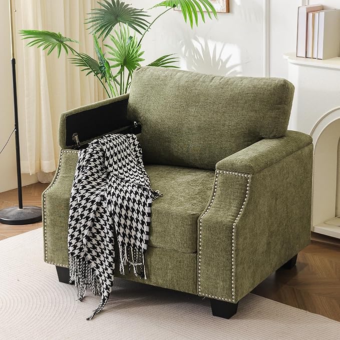 Oversized Accent Chair with Seat Storage, Comfy Living Room Chairs with Armrest - Image 5