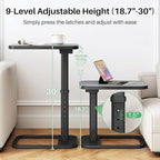 Kitstorack TV Tray Table, Adjustable Height & Rounded Metal Corners, Snack Table - Image 5