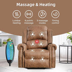 EBELLO 2-Piece Manual Recliner Sofa Set, Faux Leather Message Single Recliner - Image 5