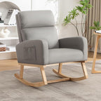 HCHAIRH Rocking Chair Nursery, Leather Nursing Rocking Chairs, Upholstered - Image 9