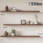 Fun Memories 67 Inch Fireplace Mantel Shelf, Deep Floating Shelves - Image 3