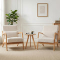 Mid Century Modern Accent Chairs Set of 2, Upholstered Corduroy Armchairs by Hjaustevy