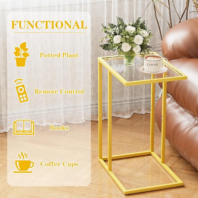 C Table Side End Table, Small C Shaped Table - Image 4