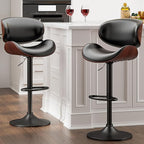YaFiti Bar Stools Modern PU Leather Adjustable Swivel Barstools, Kitchen by YaFiti