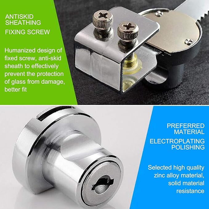 2Pcs Glass Cabinet Lock with Keys, Display Case Lock - Image 6