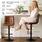 FIRAVOE Counter Height Bar Stools, Swivel Barstools Set of 4 - Image 3