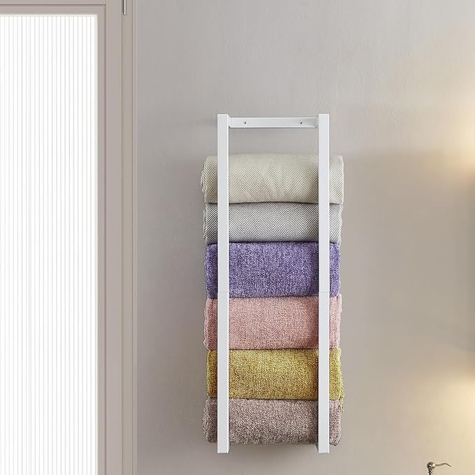 Towel Rack for Rolled Towels, Towel Rack for Bathroom, Wall Mounted Metal - Image 4