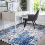 RELEANY Washable Area Rugs 4'x5' Non-Slip Modern Abstract Soft - Image 2