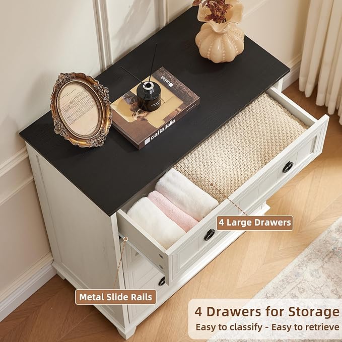 Joaxswe Farmhouse 4 Drawer Dresser - Image 3