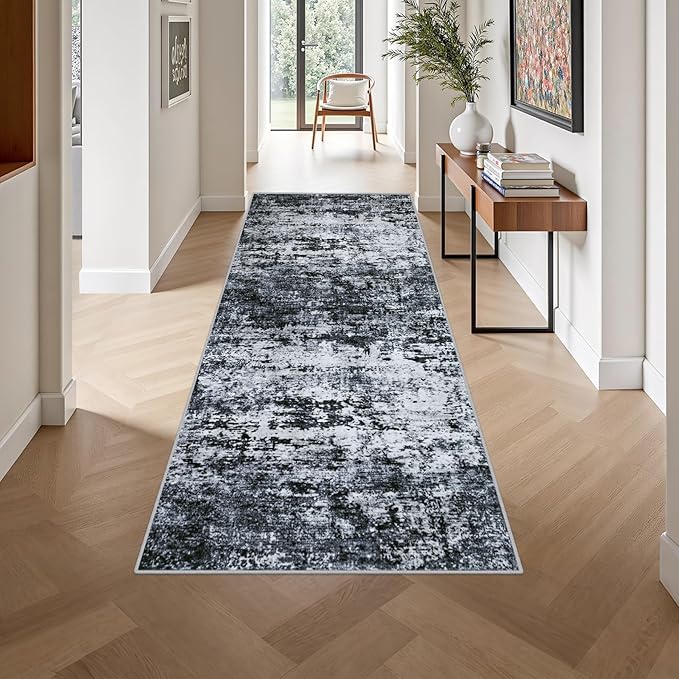 Washable Area Rug 3x8 Entryway Rug: Washable Modern Abstract Soft Thin Rug - Image 4