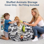 Lukeight Camo Stuffed Animals Storage Bean Bag Chair Cover - Image 2