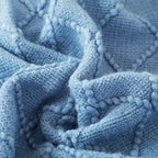 BOURINA Blue Throw Blanket 50x60 Inches Throw Textured Solid Soft Sofa Couch - Image 6