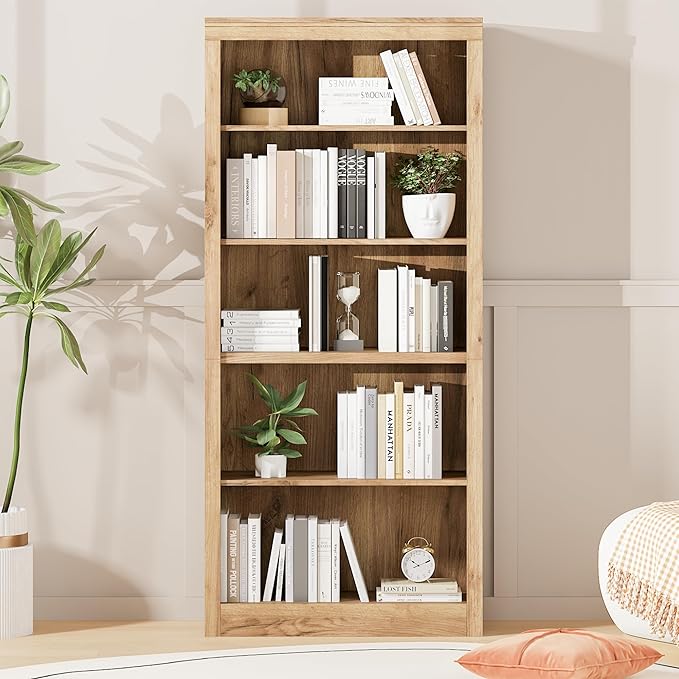 GarveeHome 71 in Tall Bookcase, Wooden Bookshelf - Image 5