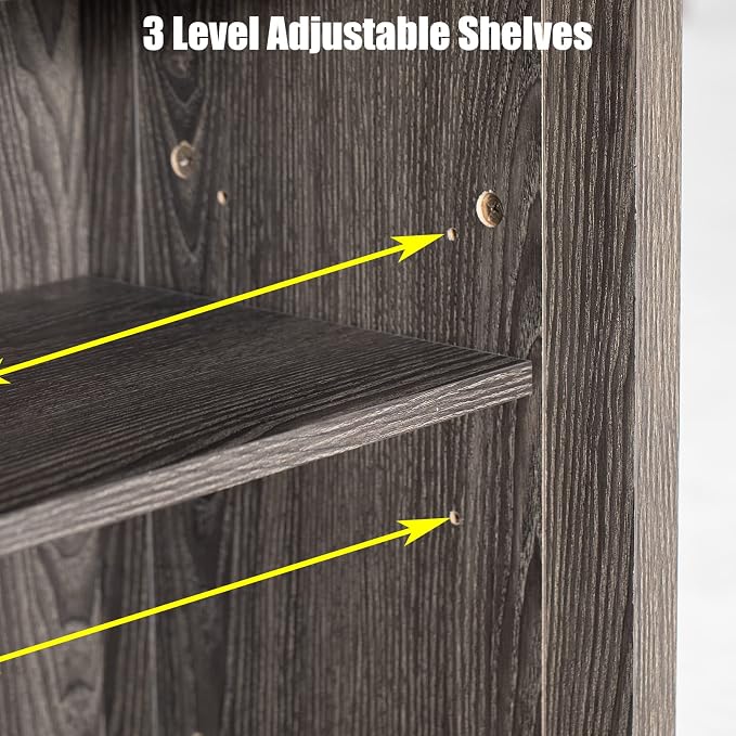 LED Farmhouse TV Stand for 65 inch TVs, Rustic Entertainment Center TV Cabinet - Image 8